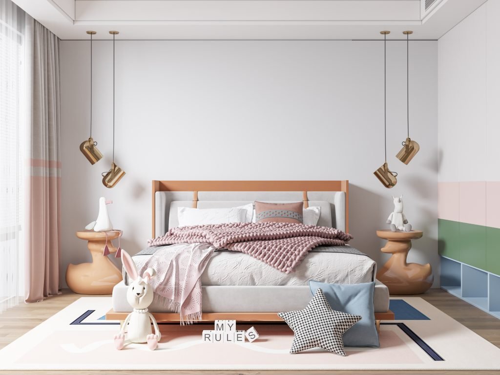 Bedroom rugs layout - trim